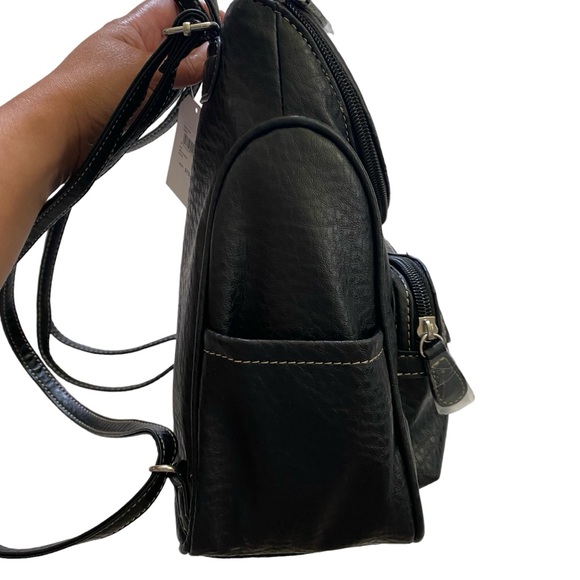 NWT MultiSac Vegan Leather Multipockets Stylish Black Major Backpack - Picture 12 of 17